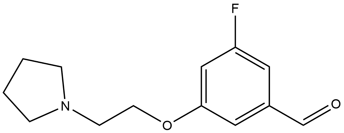 3-Fluoro-5-[2-(1-pyrrolidinyl)ethoxy]benzaldehyde Structure