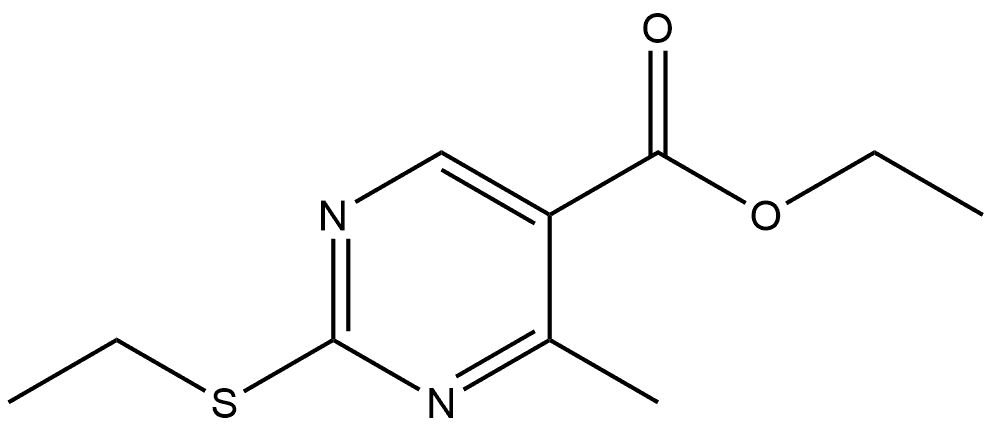 5-Pyrimidinecarboxylic acid, 2-(ethylthio)-4-methyl-, ethyl ester Structure