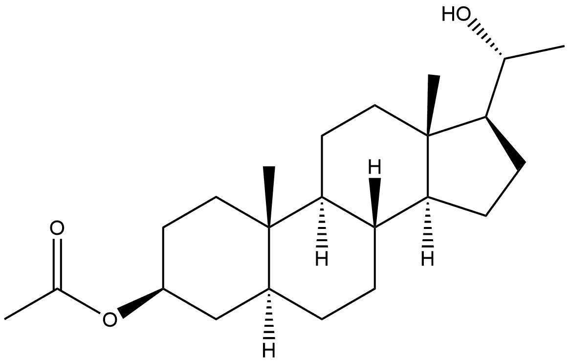 Pregnane-3,20-diol, 3-acetate, (3β,5α,20R)- Structure