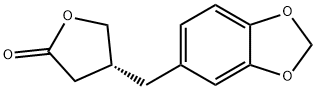 2(3H)-Furanone, 4-(1,3-benzodioxol-5-ylmethyl)dihydro-, (4R)- 구조식 이미지
