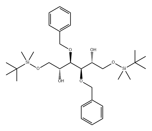 D-Mannitol, 1,6-bis-O-[(1,1-dimethylethyl)dimethylsilyl]-3,4-bis-O-(phenylmethyl)- Structure