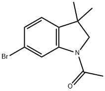 1-(6-Bromo-2,3-dihydro-3,3-dimethyl-1H-indol-1-yl)ethanone Structure