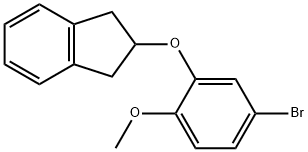 1H-Indene, 2-(5-bromo-2-methoxyphenoxy)-2,3-dihydro- Structure