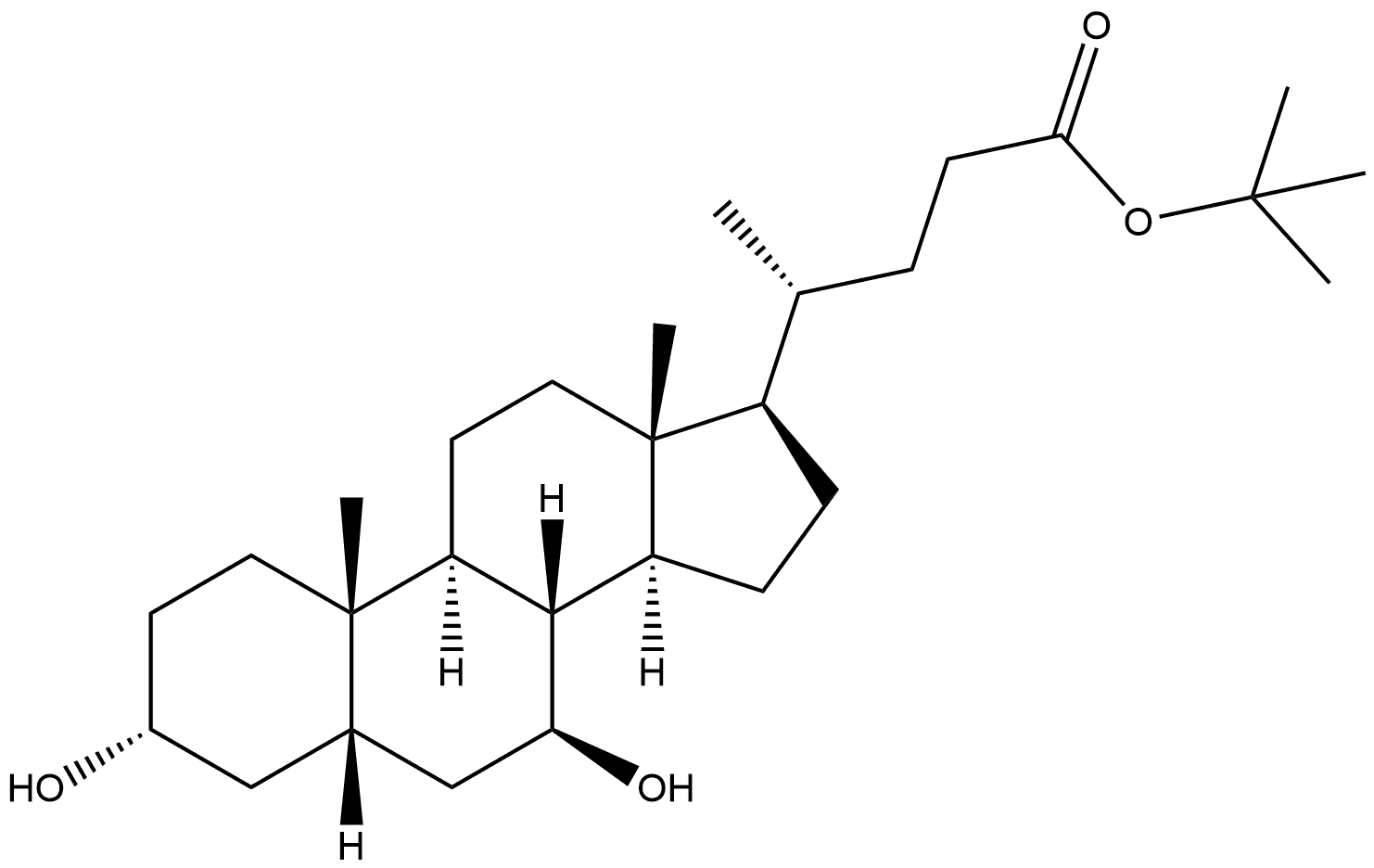 1,1-Dimethylethyl (3α,5β,7β)-3,7-dihydroxycholan-24-oate 구조식 이미지