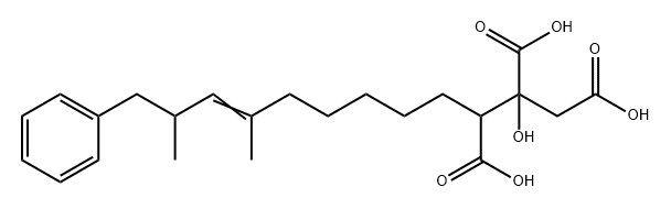 9-Dodecene-1,2,3-tricarboxylic acid, 2-hydroxy-9,11-dimethyl-12-phenyl- (9CI) 구조식 이미지