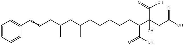 13-Tetradecene-1,2,3-tricarboxylic acid, 2-hydroxy-9,11-dimethyl-14-phenyl- (9CI) Structure