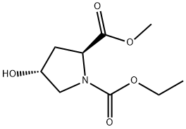 1,2-Pyrrolidinedicarboxylic acid, 4-hydroxy-, 1-ethyl 2-methyl ester, (2S,4R)- Structure