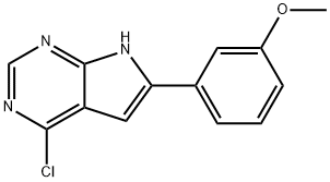 7H-Pyrrolo[2,3-d]pyrimidine, 4-chloro-6-(3-methoxyphenyl)- 구조식 이미지