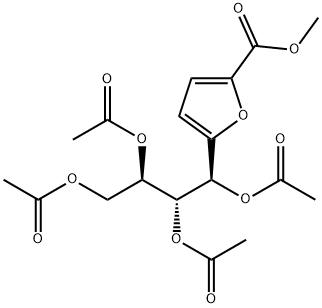 2-Furancarboxylic acid, 5-[(1S,2R,3R)-1,2,3,4-tetrakis(acetyloxy)butyl]-, methyl ester Structure