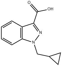 1H-Indazole-3-carboxylic acid, 1-(cyclopropylmethyl)- Structure