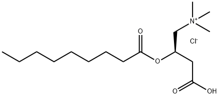 1-Propanaminium, 3-carboxy-N,N,N-trimethyl-2-[(1-oxononyl)oxy]-, chloride, (R)- Structure