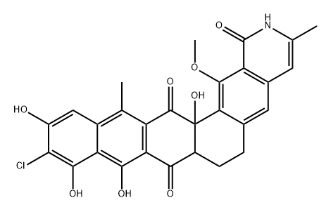 Naphthaceno[2,1-g]isoquinoline-1,8,15(2H)-trione, 11-chloro-6,7,7a,15a-tetrahydro-9,10,12,15a-tetrahydroxy-16-methoxy-3,14-dimethyl- (9CI) Structure