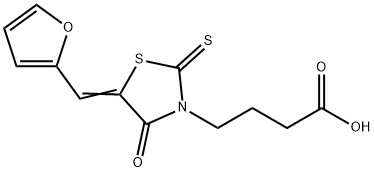 3-Thiazolidinebutanoic acid, 5-(2-furanylmethylene)-4-oxo-2-thioxo- 구조식 이미지