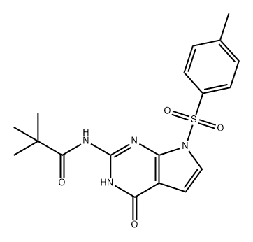 Propanamide, N-[4,7-dihydro-7-[(4-methylphenyl)sulfonyl]-4-oxo-3H-pyrrolo[2,3-d]pyrimidin-2-yl]-2,2-dimethyl- Structure