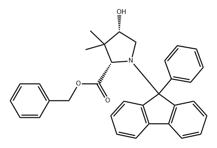 L-Proline, 4-hydroxy-3,3-dimethyl-1-(9-phenyl-9H-fluoren-9-yl)-, phenylmethyl ester, cis- (9CI) 구조식 이미지