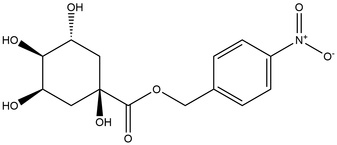 Cyclohexanecarboxylic acid, 1,3,4,5-tetrahydroxy-, (4-nitrophenyl)methyl ester, [3R-(1.alpha.,3.alpha.,4.alpha.,5.beta.)]- (9CI) Structure