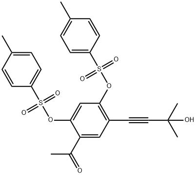 Ethanone, 1-[5-(3-hydroxy-3-methyl-1-butyn-1-yl)-2,4-bis[[(4-methylphenyl)sulfonyl]oxy]phenyl]- 구조식 이미지