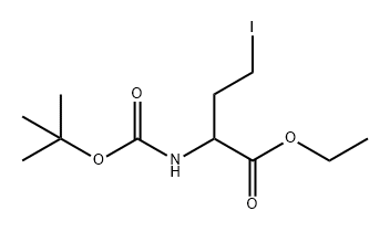 Butanoic acid, 2-[[(1,1-dimethylethoxy)carbonyl]amino]-4-iodo-, ethyl ester Structure