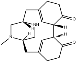 15,17-Diazatetracyclo[12.2.2.13,7.18,12]eicosa-3(20),12(19)-diene-6,9-dione, 15-methyl-, (1S,7S,8S,14S)- 구조식 이미지