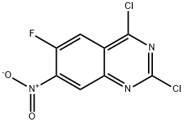 Quinazoline, 2,4-dichloro-6-fluoro-7-nitro- Structure