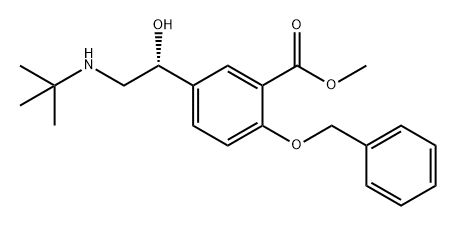 Benzoic acid, 5-[2-[(1,1-dimethylethyl)amino]-1-hydroxyethyl]-2-(phenylmethoxy)-, methyl ester, (R)- (9CI) Structure