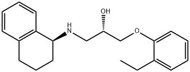 2-Propanol, 1-(2-ethylphenoxy)-3-[[(1S)-1,2,3,4-tetrahydro-1-naphthalenyl]amino]-, (2S)- 구조식 이미지