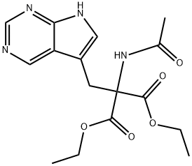 1,3-diethyl 2-acetamido-2-({7H-pyrrolo[2,3-d]pyrimidin-5-yl}methyl)propanedioate Structure