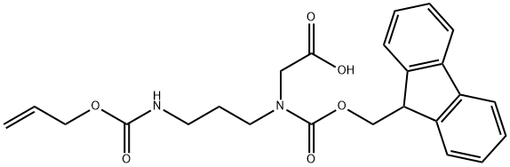 Glycine, N-[(9H-fluoren-9-ylmethoxy)carbonyl]-N-[3-[[(2-propen-1-yloxy)carbonyl]amino]propyl]- Structure