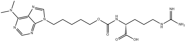 D-Arginine, N2-[[[5-[6-(dimethylamino)-9H-purin-9-yl]pentyl]oxy]carbonyl]- Structure