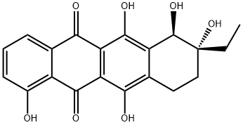 (7R)-8-Ethyl-7,8,9,10-tetrahydro-1,6,7,8α,11-pentahydroxy-5,12-naphthacenedione 구조식 이미지