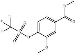 Benzoic acid, 3-methoxy-4-[[(trifluoromethyl)sulfonyl]oxy]-, methyl ester Structure