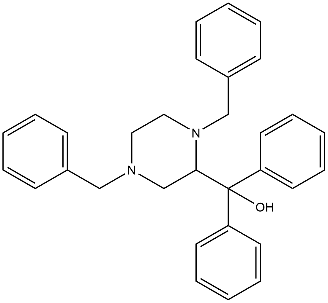 2-Piperazinemethanol, α,α-diphenyl-1,4-bis(phenylmethyl)- Structure