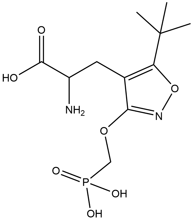 4-Isoxazolepropanoic acid, α-amino-5-(1,1-dimethylethyl)-3-(phosphonomethoxy)- Structure