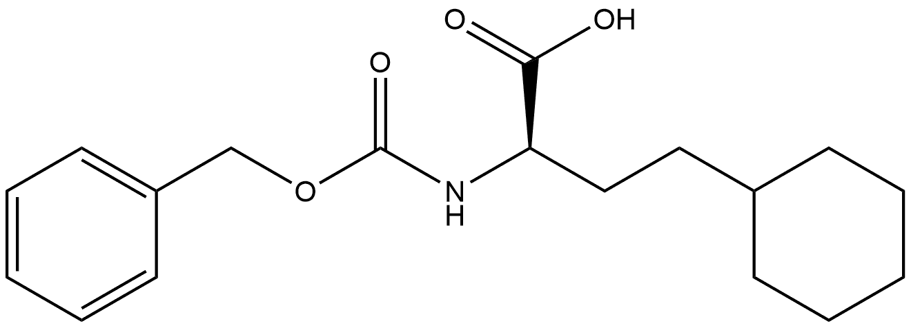 Cyclohexanebutanoic acid, α-[[(phenylmethoxy)carbonyl]amino]-, (αR)- Structure