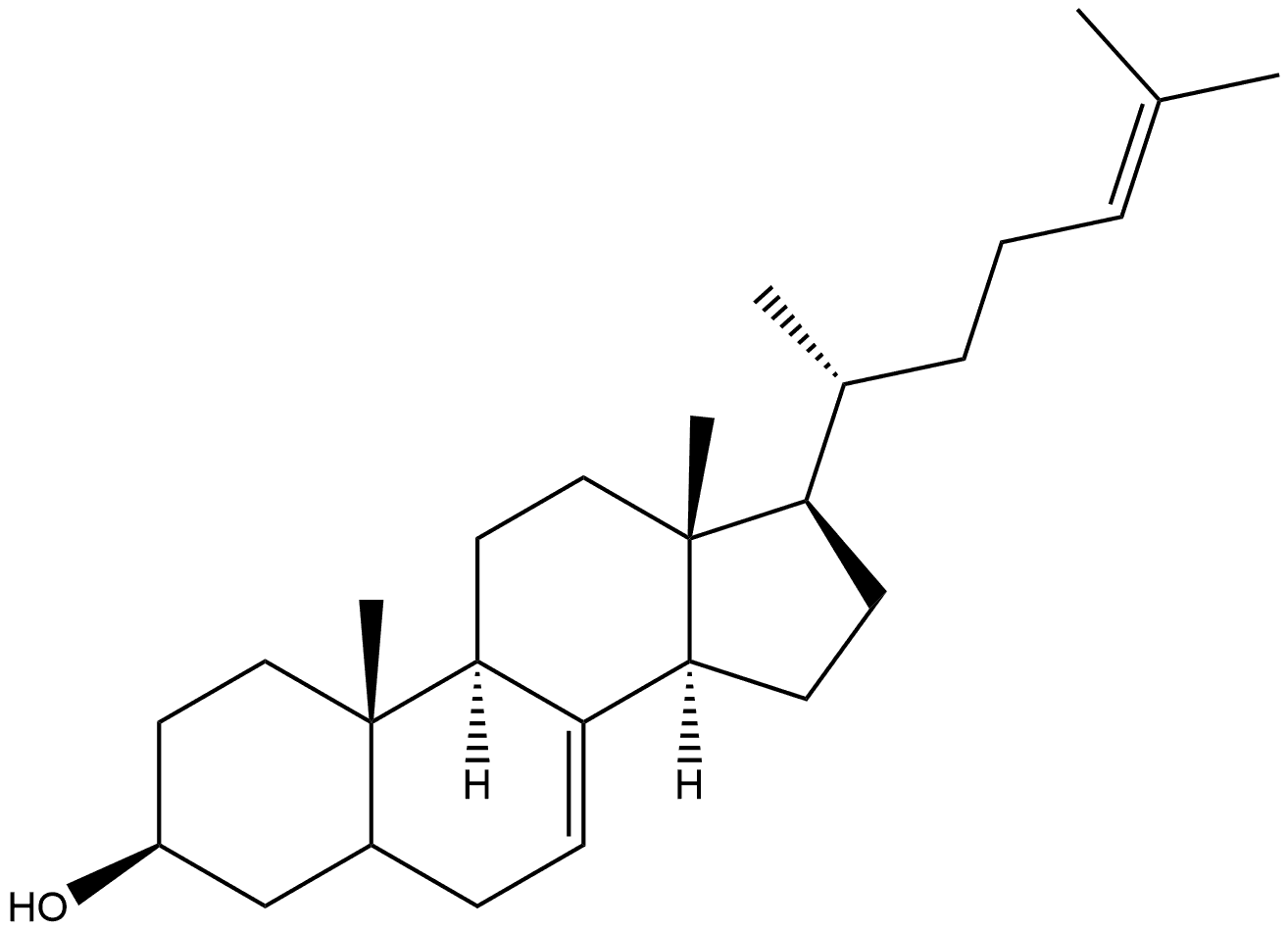 Cholesta-7,24-dien-3-ol, (3β)- Structure