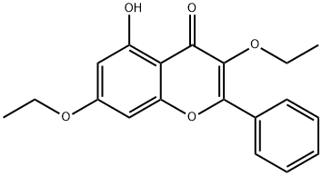 4H-1-Benzopyran-4-one, 3,7-diethoxy-5-hydroxy-2-phenyl- 구조식 이미지