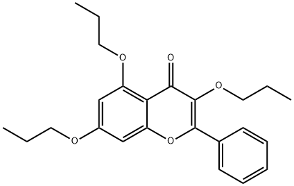 4H-1-Benzopyran-4-one, 2-phenyl-3,5,7-tripropoxy- Structure