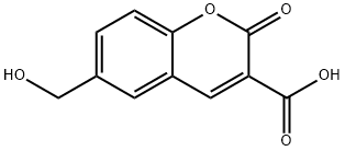 2H-1-Benzopyran-3-carboxylic acid, 6-(hydroxymethyl)-2-oxo- Structure