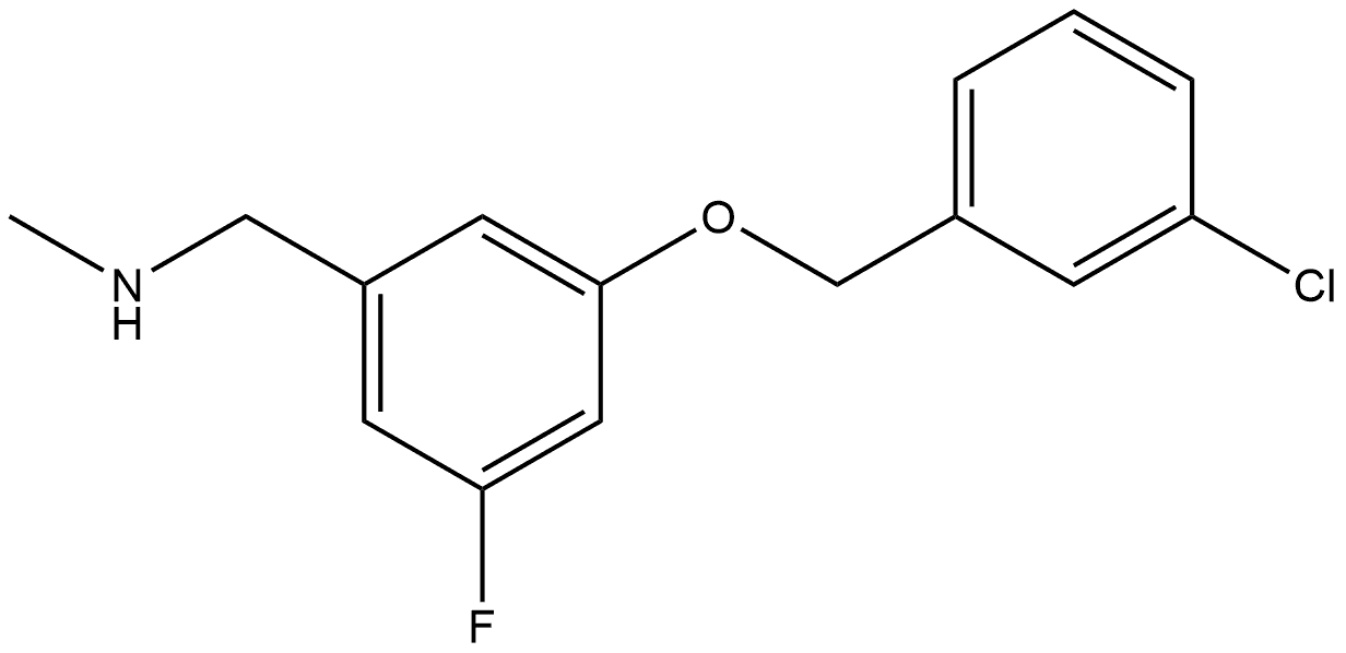 3-[(3-Chlorophenyl)methoxy]-5-fluoro-N-methylbenzenemethanamine Structure