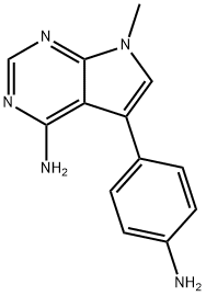 7H-Pyrrolo[2,3-d]pyrimidin-4-amine, 5-(4-aminophenyl)-7-methyl- Structure