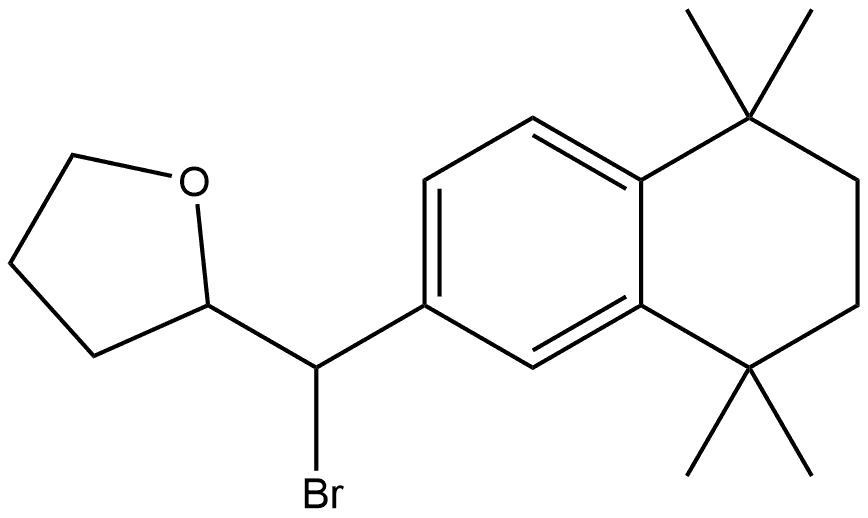 2-[Bromo(5,6,7,8-tetrahydro-5,5,8,8-tetramethyl-2-naphthalenyl)methyl]tetrahy... Structure