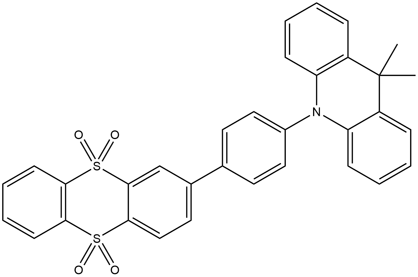 2-(4-(9,9-dimethylacridin-10(9H)-yl)phenyl)thianthrene 5,5,10,10-tetraoxide Structure