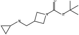 1-Azetidinecarboxylic acid, 3-[(cyclopropylamino)methyl]-, 1,1-dimethylethyl ester Structure