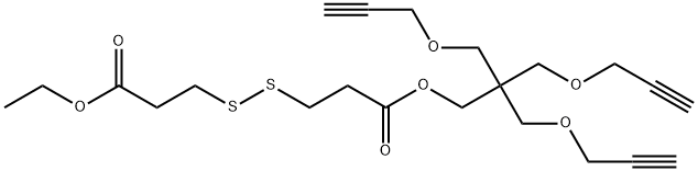 Ethyl 3-((3-oxo-3-(3-(prop-2-yn-1-yloxy)-2,2-bis((prop-2-yn-1-yloxy)methyl)propoxy)propyl)disulfanyl)propanoate Structure