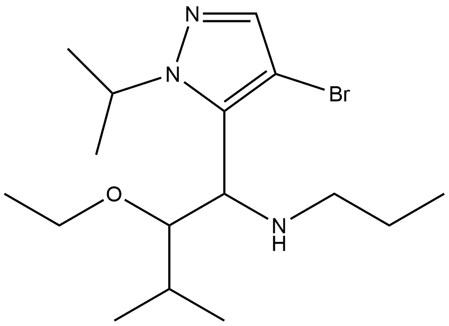 {1-[4-bromo-1-(propan-2-yl)-1H-pyrazol-5-yl]-2-ethoxy-3-methylbutyl}(propyl)amine Structure