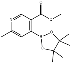 3-Pyridinecarboxylic acid, 6-methyl-4-(4,4,5,5-tetramethyl-1,3,2-dioxaborolan-2-yl)-, methyl ester 구조식 이미지