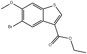 Benzo[b]thiophene-3-carboxylic acid, 5-bromo-6-methoxy-, ethyl ester 구조식 이미지