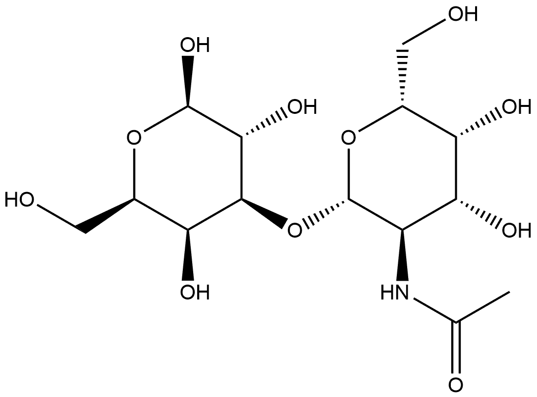 β-D-Galactopyranose, 3-O-[2-(acetylamino)-2-deoxy-β-D-galactopyranosyl]- Structure