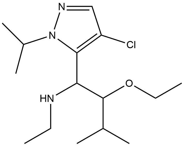 {1-[4-chloro-1-(propan-2-yl)-1H-pyrazol-5-yl]-2-ethoxy-3-methylbutyl}(ethyl)amine Structure