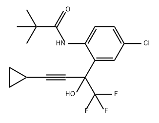 Propanamide, N-[4-chloro-2-[3-cyclopropyl-1-hydroxy-1-(trifluoromethyl)-2-propyn-1-yl]phenyl]-2,2-dimethyl- Structure